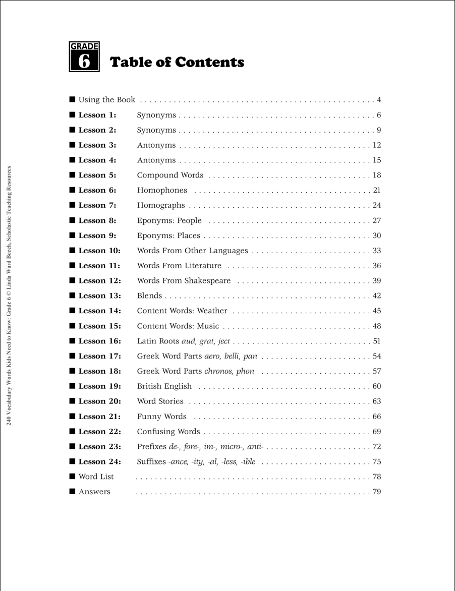 [FREE] 240 Vocabulary Words 6th Grade Kids Need To Know Ebook Download PDF