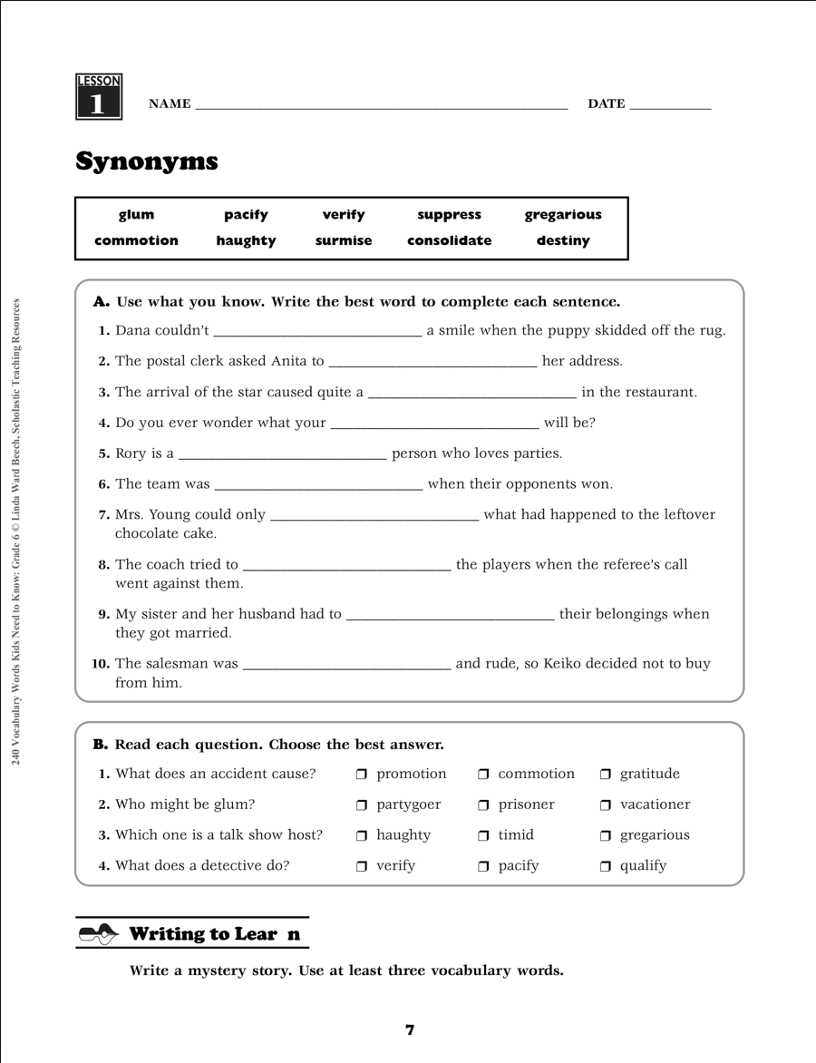 [FREE] 240 Vocabulary Words 6th Grade Kids Need To Know Ebook Download PDF