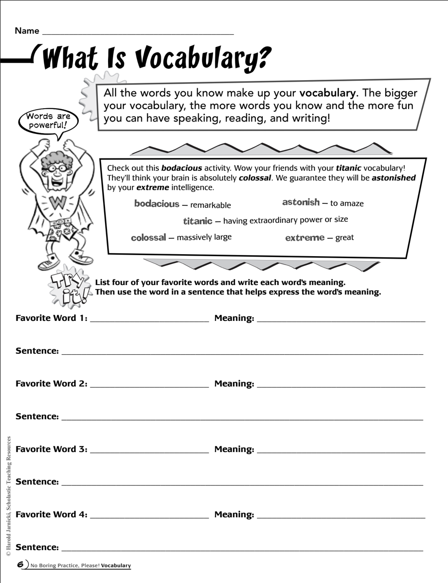 No Boring Practice, Please Vocabulary Grades 4 – 6