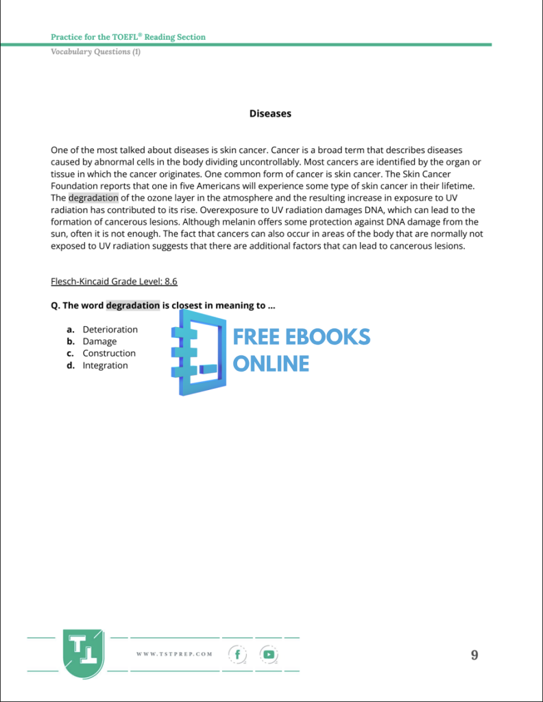 [FREE] 100+ TOEFL Reading Practice Questions Ebook Dowload PDF
