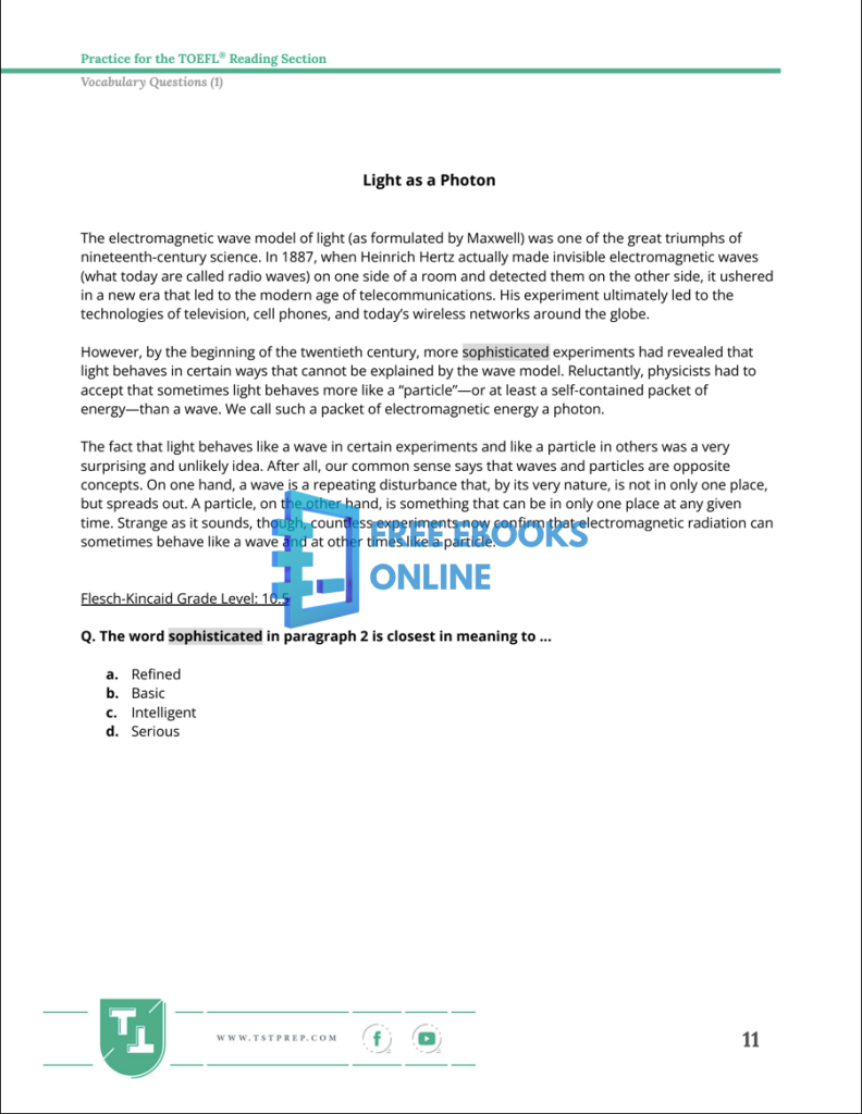 [FREE] 100+ TOEFL Reading Practice Questions Ebook Dowload PDF